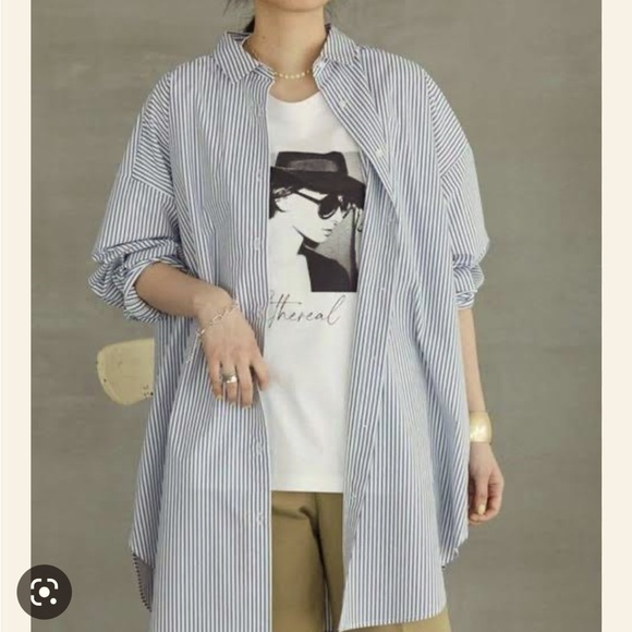 American holic cotton striped shirt| NWOT - Picture 13 of 14